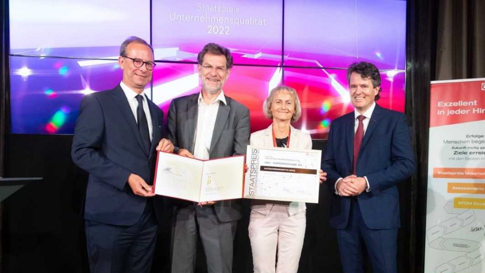 Staatspreis Unternehmensqualität 2022 in der Kategorie „Kleine Unternehmen“ an die VBV-Vorsorgekasse