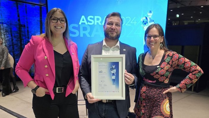 VBV-Team bei der ASRA Verleihung 2024. Das Bild zeigt das VBV-Team bei der ASRA Verleihung 2024.