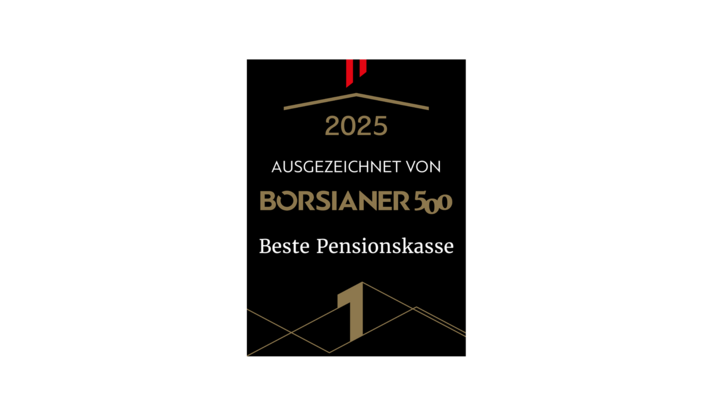 Das Bild zeigt das Siegel von Börsianer mit dem die VBV-Pensionskasse als beste Pensionskasse Österreichs 2025 ausgezeichnet wurde.