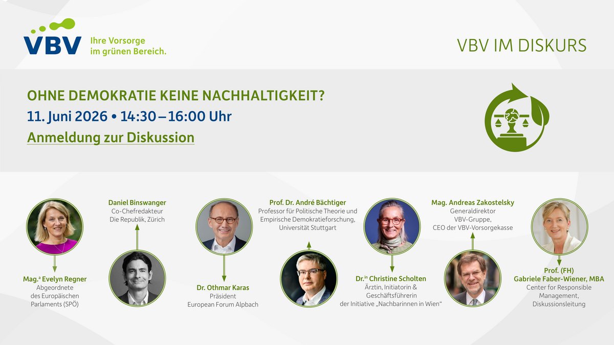 Anmeldung zu VBV im Diskurs: Ohne Demokratie keine Nachhaltigkeit?