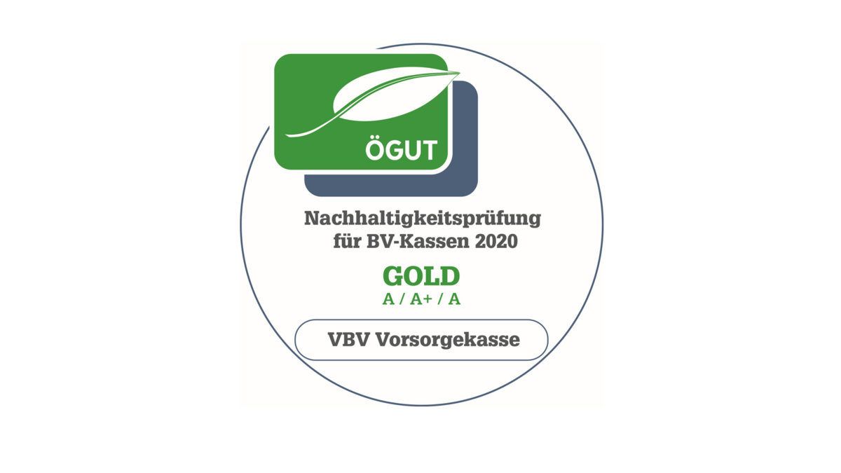 Das Bild zeigt das ÖGUT-Siegel mit dem die VBV-Vorsorgekasse ausgezeichnet wurde.