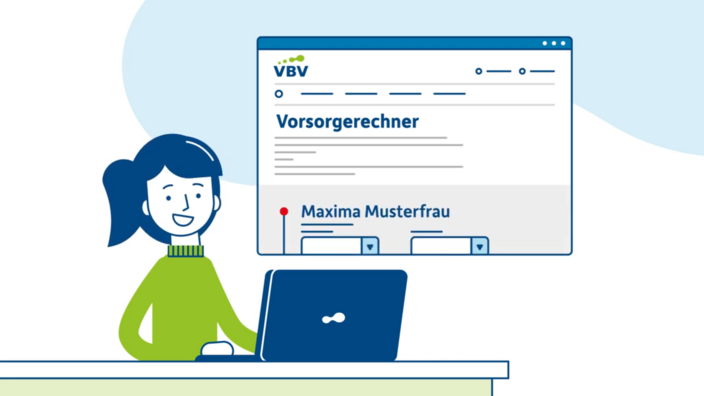 Eine Illustration des Vorsorgerechners im Onlineservice Meine VBV