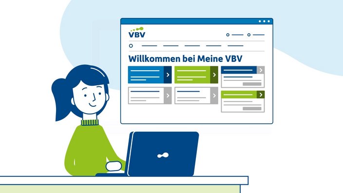 Eine illustrierte Darstellung des Meine VBV-Dashboards